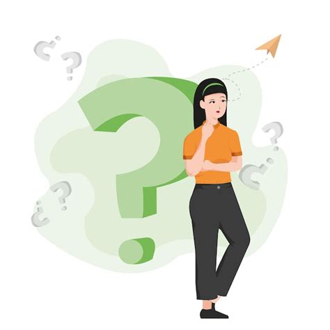 Premium Vector Confused Woman With Question Marks Person Who Doesnt