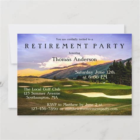 Golf Themed Retirement Party Invitation Zazzle