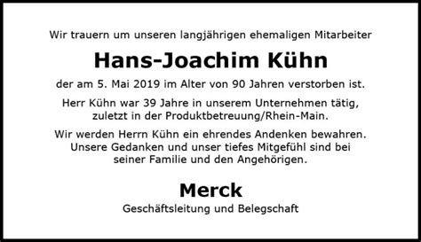 Traueranzeigen von Hans Joachim Kühn vrm trauer de