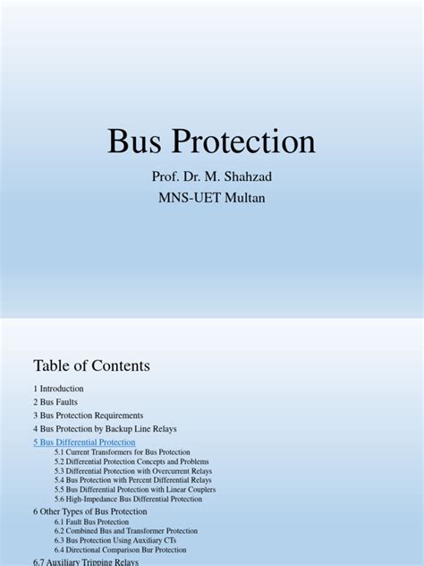 Busbar Protection | PDF | Relay | Transformer