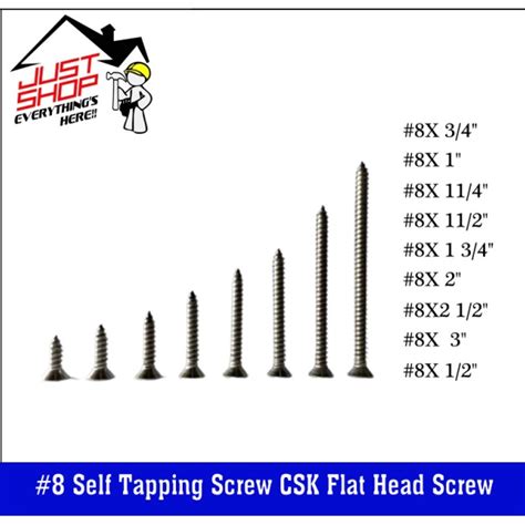 B 8 Self Tapping Screw CSK Flat Head Screw For Wood PlastiC Box