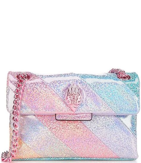 Kurt Geiger London Mini Kensington Iridescent Glitter Stripe Crossbody