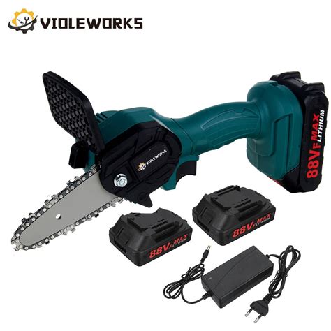 88v 4 Inch Electric Chain Saw Cordless Mini Handheld Pruning Saw Portable Woodworking