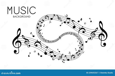 Elegant Musical Notes Music Chord Stock Vector Illustration Of Easy