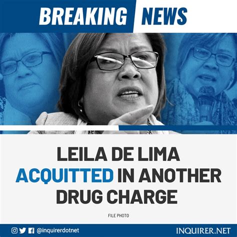 Inquirer On Twitter Breaking Former Senator Leila De Lima Has Now