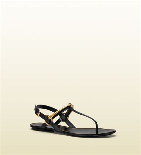 Lyst Gucci Tess Leather Horsebit Thong Sandal In Black For Men