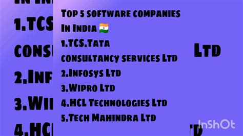 Top 5 Software Companies In India Youtube