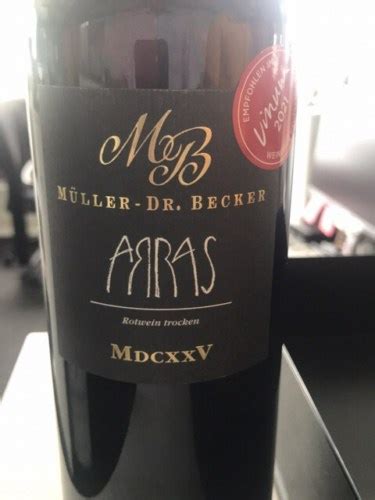 Muller Dr Becker Arras Rotwein Trocken MDCXXV Vivino