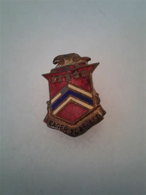 AUTHENTIC WWII US Army 120th Field Artillery Regiment DUI DI Unit Crest