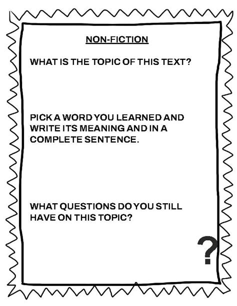 Text Summarizing Worksheet Templates Fiction And Non Fiction Classful