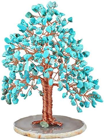 Mookaitedecor Green Howlite Turquoise Tumbled Stone Money Tree