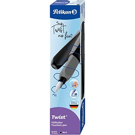 Pelikan 946814 Twist Stylo Plume Pour Droitier Ou Gaucher Noir Plume M