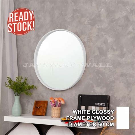 Promo CERMIN BULAT WASTAFEL CERMIN KAMAR MANDI DIAMETER 60 CM WHITE