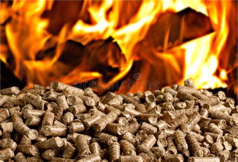 Burning Wood Chip Biomass Fuel A Renewable Alternative Source Of Stock