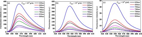 Two Photon Fluorescence Spectra Of R6g For Different Dye Concentrations Download Scientific