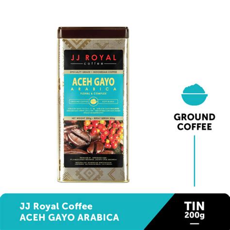 Promo Coffee Kopi JJ Royal Aceh Gayo Arabica Ground Tin 200g Jakarta