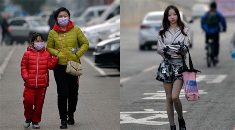 冷空气来袭辽宁气温破零：街头美女冻的直抱膀 气温 冷空气 美女 新浪新闻