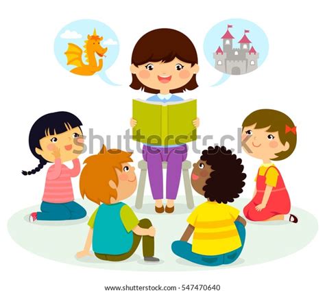 Woman Reading Book Young Children Stock Vector (Royalty Free) 547470640 | Shutterstock