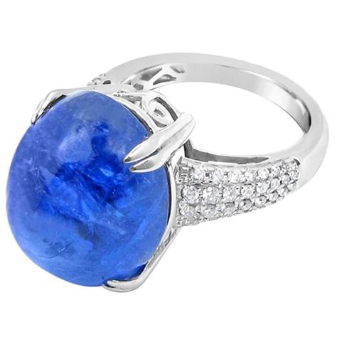 23 15 Carat Tanzanite Cabochon Diamond Ring For Sale At 1stdibs