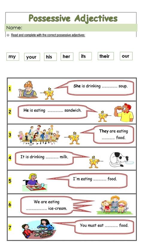 Possessive Adjectives Activities