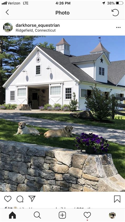 Exterior Landscaping Idea With A Gorgeous White Barn In The Background