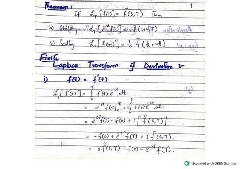 Solution Finite Laplace Transform Of Derivation Studypool