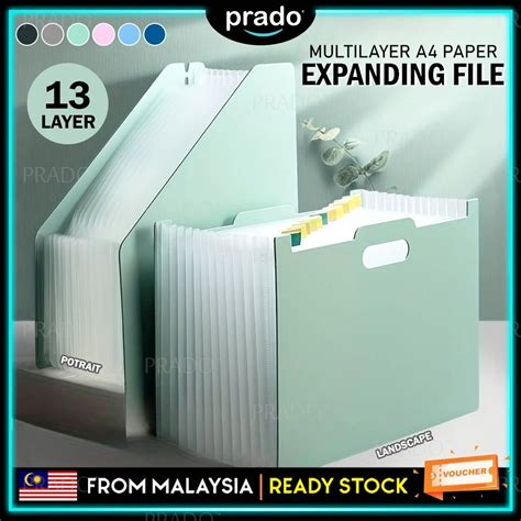 PRADO MALAYSIA Multilayer Expanding File Folder A4 Size File Organizer