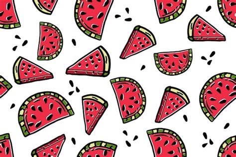 Premium Vector Seamless Watermelons Pattern Vector Background With