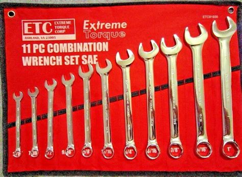 Six Point Sae Combination Extreme Torque Wrench Set 38 To 1 Canvas