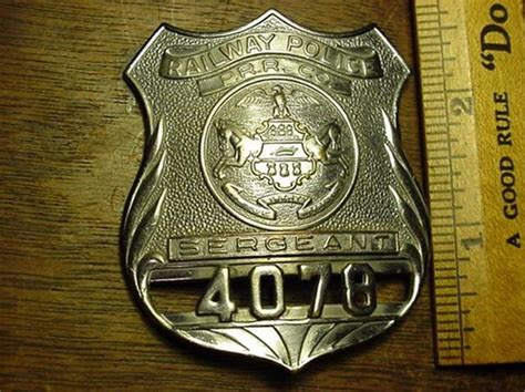 Vintage Railroad Police Badges Prr Sergeant Eby Co Phi 127323356