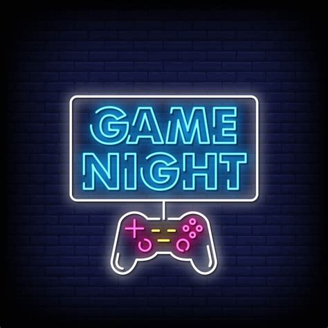 Premium Vector Game Night Neon Signs Style Text