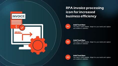 RPA Invoice Processing Icon PowerPoint Presentation And Slides PPT