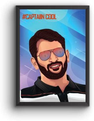 Captain Cool MSD Paper Print - Sports posters in India - Buy art, film ...