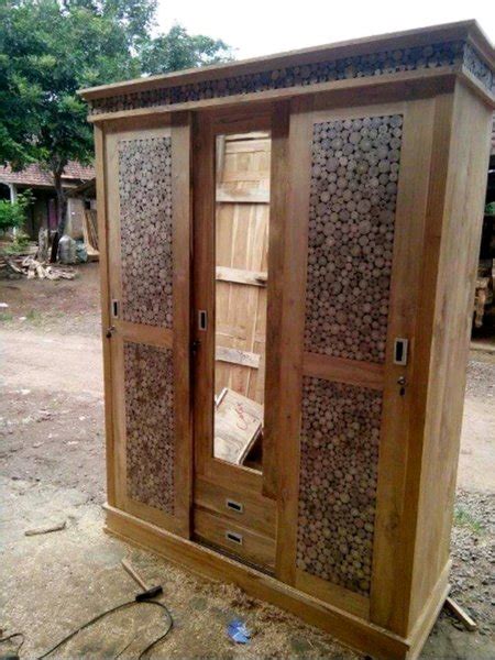 Jual Lemari Pakaian Almari Baju Kayu Jati Mebel Jepara Furniture Murah