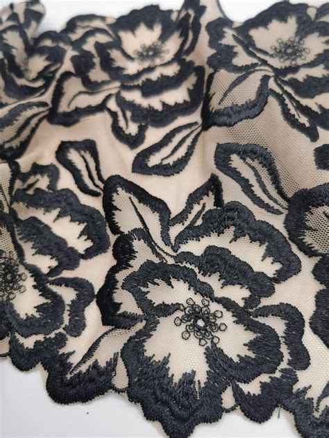 Large DIY Bra Lingerie Making Kit Stretch Lace Black Flowers MagsDesign Bra Making Supplies