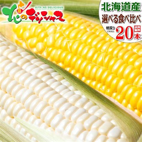 【予約】北海道産 とうもろこし 食べ比べ 選べる 20本セット 冷蔵便 朝採り トウモロコシ とうきび スイートコーン 北海道 グルメ