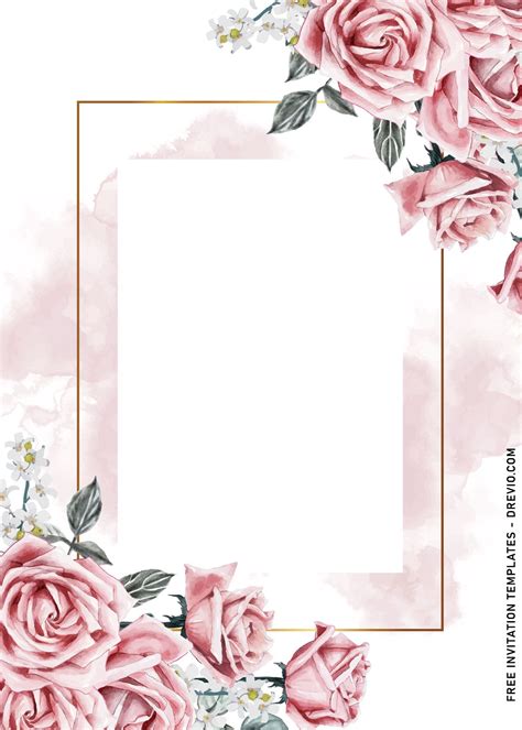 Free 9 Vintage Watercolor Roses Wedding Invitation Templates Hello