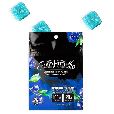 Heavy Hitters Blueberry Dream Ultra Gummy 100mg 5 Pack Indica Leafly