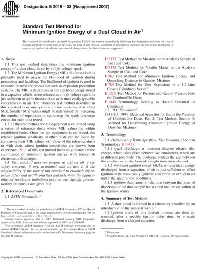 Astm E Standard Test Method For Minimum Ignition Energy Of A 29880