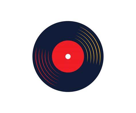 Vinyl Record Icon Vector Template Vinyl Disk Record Music Logo Vector