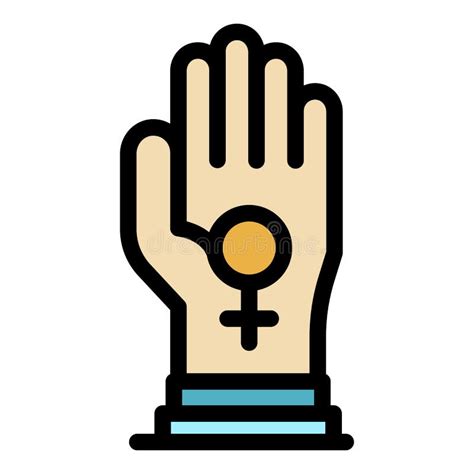 Mantener El Contorno De Color Del Icono De Empoderamiento De La Mujer