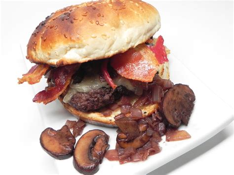 Gourmet Bacon Onion And Mushroom Burgers Recipe Gourmet Grilling