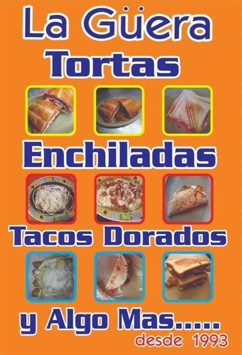 Carta del restaurante Tortas La Güera Ecatepec