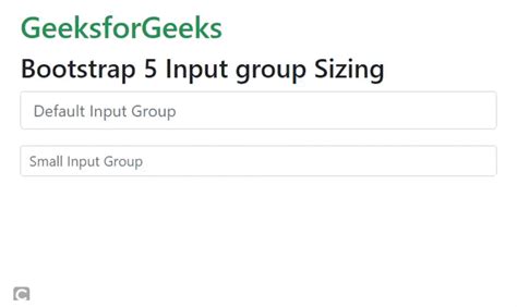 Bootstrap Input Group Sizing Geeksforgeeks