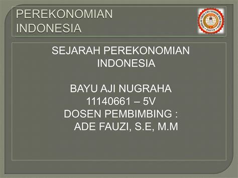 Sejarah Perekonomian Indonesia Ppt