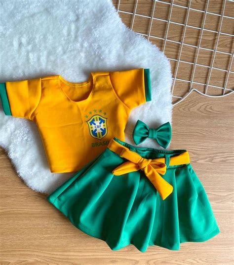 Conjunto Infantil Blogueira Brasil Copa Do Mundo Elo