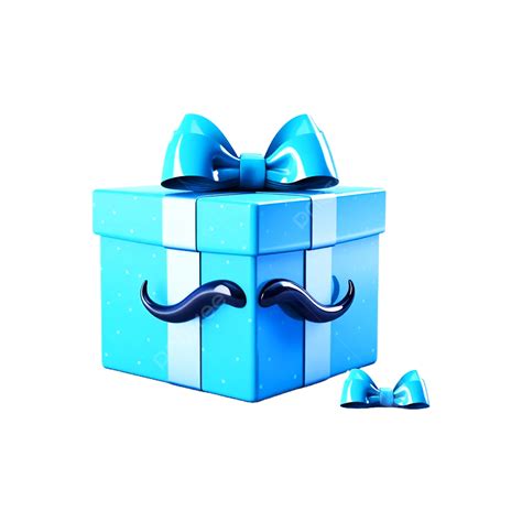 Beautiful Happy Fathers Day With Moustache And Gift Box D Realestic