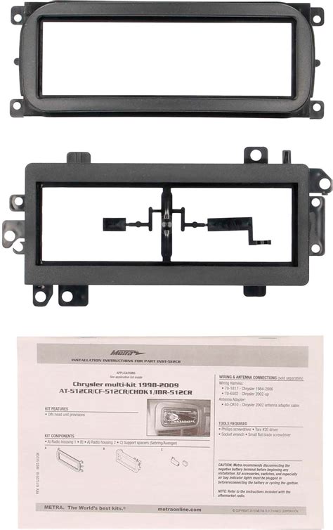 Metra Dash Kit For Select 1974 2010 Chrysler Vehicles Black BY 512CR