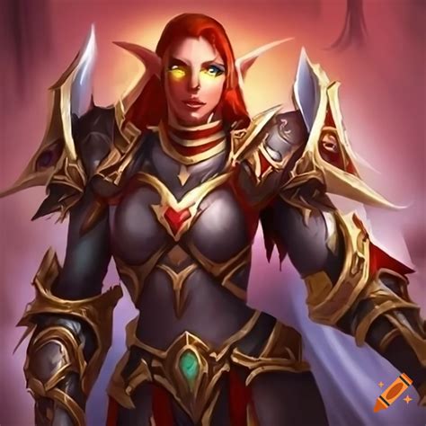 Illustration Of A Blood Elf Paladin From World Of Warcraft On Craiyon