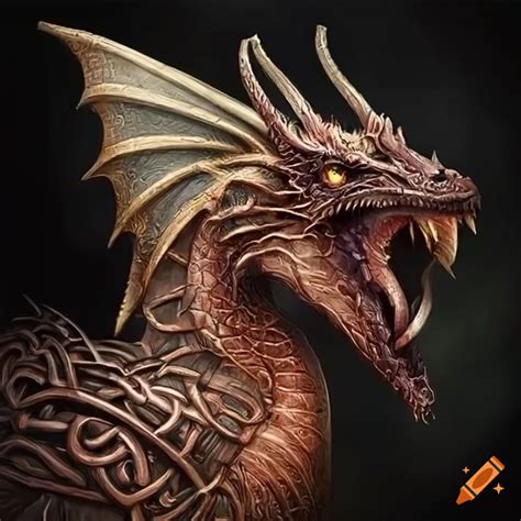 Intricately Designed Celtic Dragon In Hyperrealistic Style On Craiyon